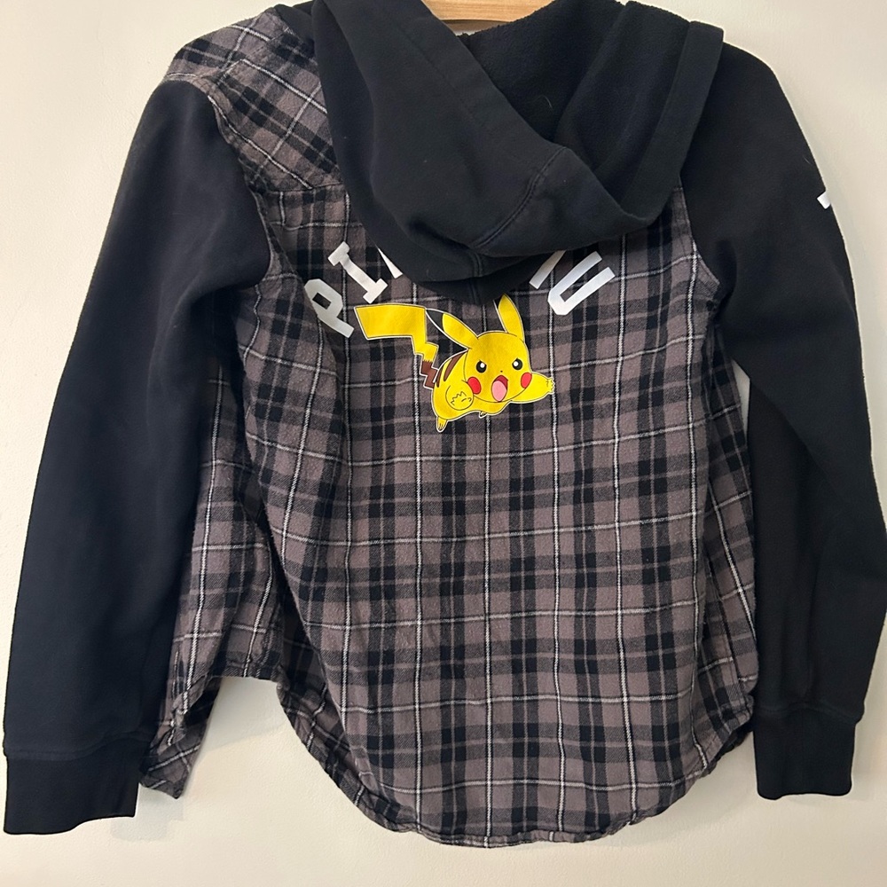 Pokemon Black and Gray Checkered Hoodie - Picture 3 of 6